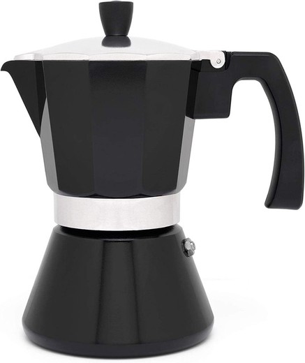 Espresso coffee maker 6 cups black tivoli induc+elect leopold