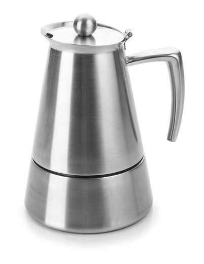 Express HyperLuxe Inox Coffee Maker 4 Cups Lacor Induction