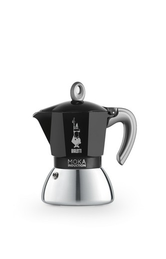 Cafeteira Italiana Bialetti New Moka Indução Preta 4 Xícaras