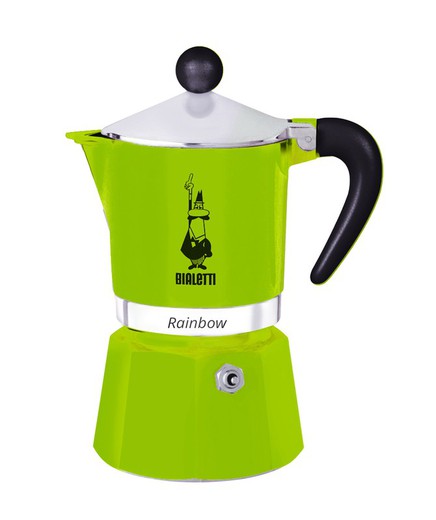 Bialetti Rainbow Italian Coffee Maker 3 Cups Green