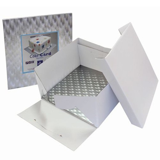 Caja para tartas con bandeja 3mm pme 22,5x22,5x15 cms