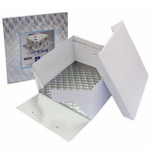 Caja para tartas con bandeja gruesa 12 mm pme 30x30x15 cms