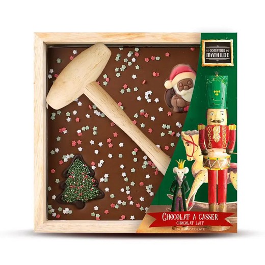 Caja Regalo Chocolate Leche con martillo Navidad Comptoir de Mathilde 350 grs