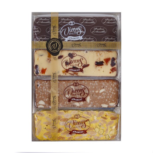 Artisan Nougat Box Vicens Gift Assortment 4 Flavors nº3 320 grs