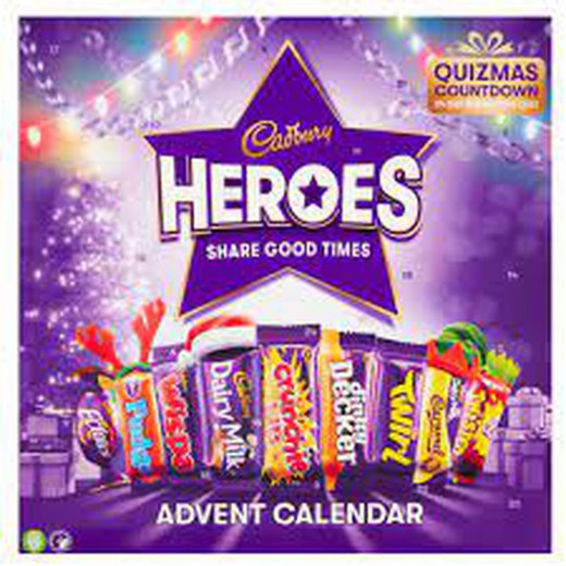 Calendario de adviento cadbury heroes 230 grs