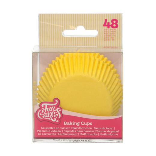 Capsule cupcake jaune 48 unités funcakes