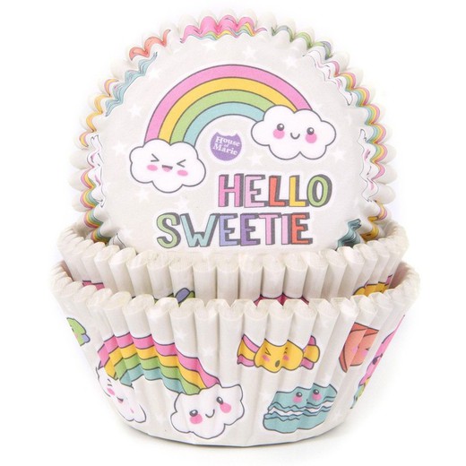 Rainbow cupcake capsule 50 stuks house of marie