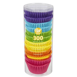 Heldere regenboog cupcake capsule 300 stuks wilton