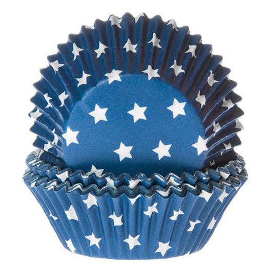 Cápsula cupcake azul estrella 50 uds house of marie