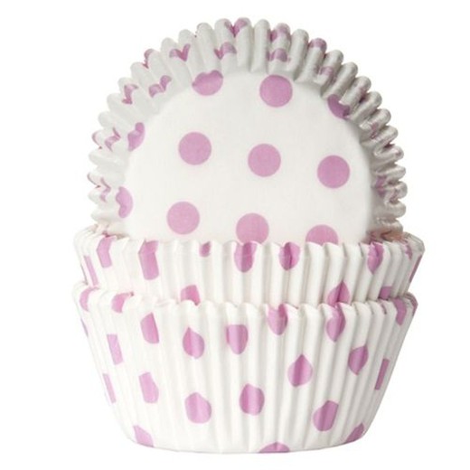 Capsula per cupcake bianca rosa baby House of Marie 50 unità