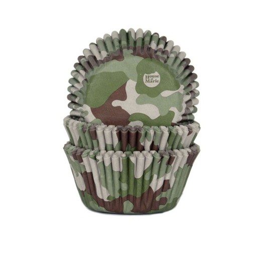 House of Marie camouflage cupcake capsule 50 stuks