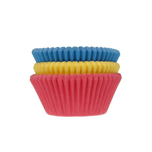Cápsula de cupcake de cores primárias House of Marie 75 unidades