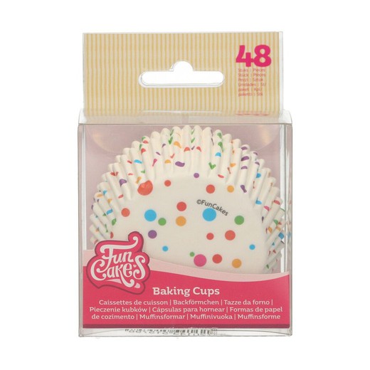 Κάψουλα cupcake κομφετί 48 μονάδων funcakes