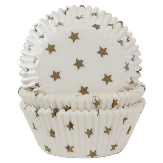 Capsula per cupcake con stella d'oro House of Marie 50 unità