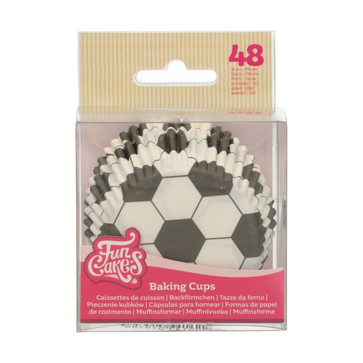 Fotboll cupcake kapsel 48 enheter funcakes