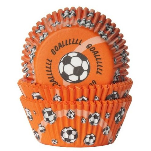 Πορτοκαλί ποδοσφαιρική κάψουλα cupcake 50 μονάδων house of marie