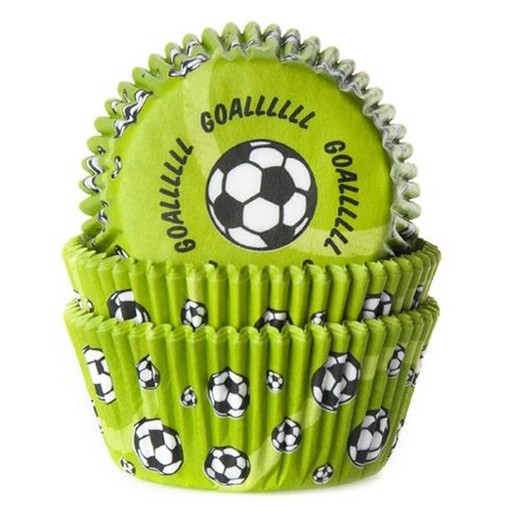 Groene voetbal cupcake capsule 50 stuks house of marie