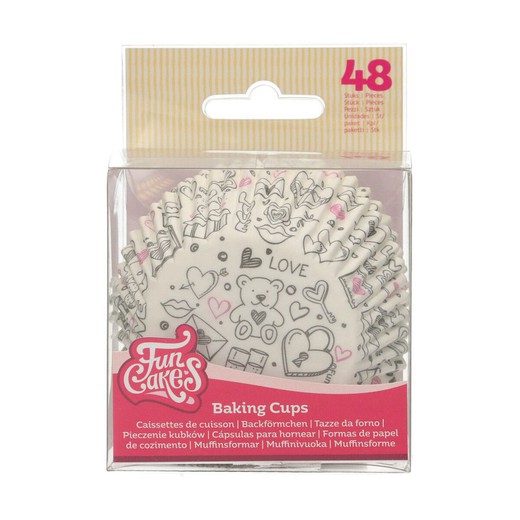 Tort w kapsułkach z miłością doodle 48 jednostek funcakes