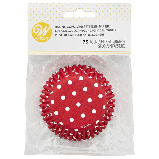 Wilton red πουά κάψουλα cupcake 75 τεμαχίων