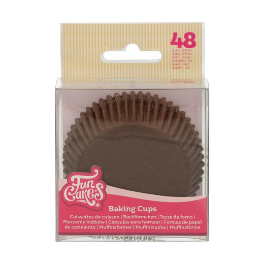 Capsula per cupcake marrone 48 unità funcakes
