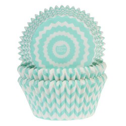 Cápsula cupcake menta chevron 50 uds house of marie