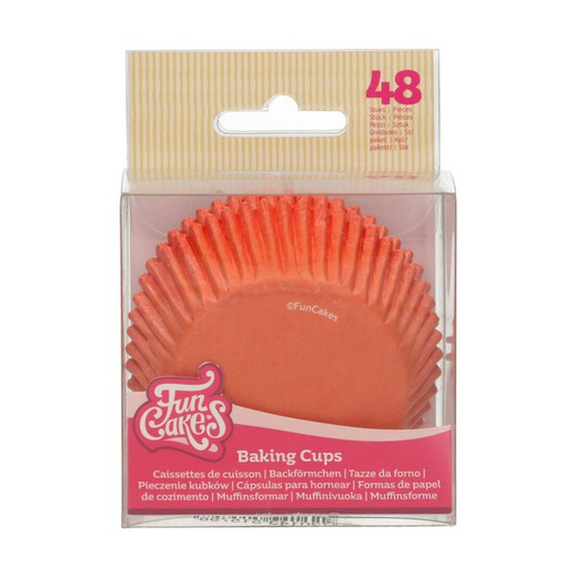 Capsula per cupcake arancione 48 unità funcakes