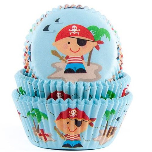 Cápsula de cupcake pirata 50 unidades casa de maria