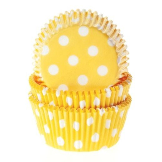 Capsule cupcake pois jaunes 50 unités house of marie