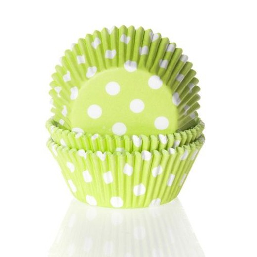 capsule pointillé cupcake vert citron 50 unités house of marie