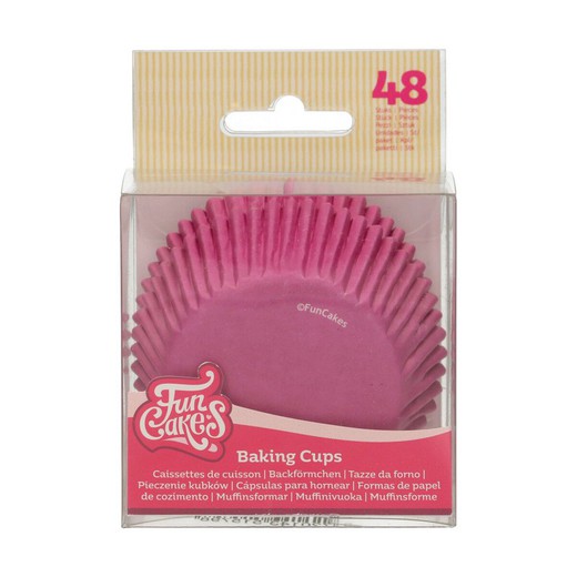 Cápsula cupcake rosa 48 uds funcakes