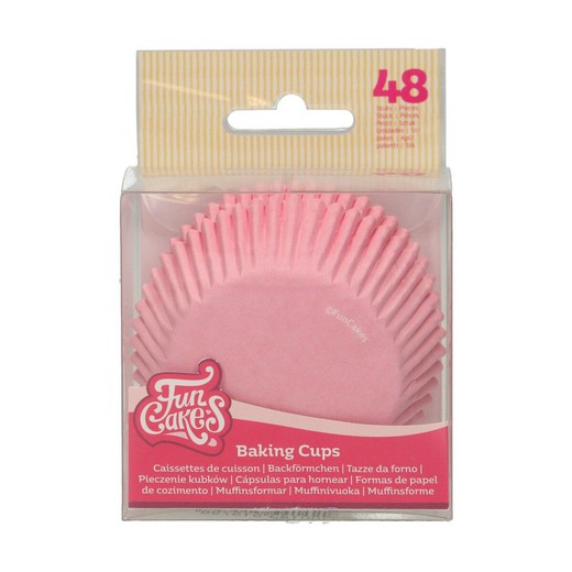 Cápsula cupcake rosa claro 48 uds funcakes