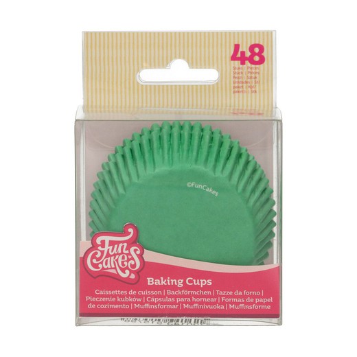 Cápsula cupcake verde 48 uds funcakes