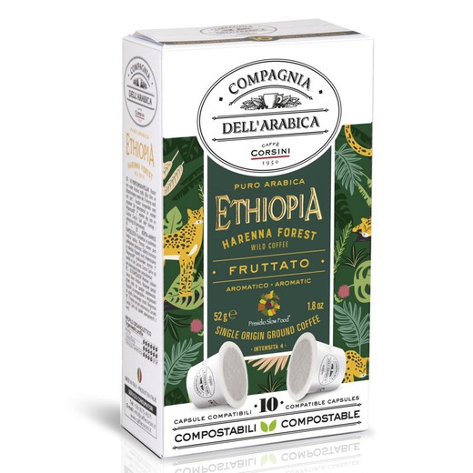 Capsules de café compostables ethiopie compagnia dell'arabica 10 unités