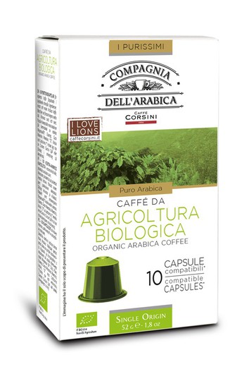 κομποστοποιήσιμες κάψουλες καφέ Bio compagnia dell'arabica 10 μονάδων