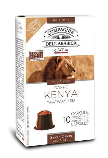 Cápsulas café compostables kenya compagnia dell'arabica 10 uds