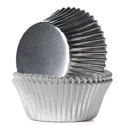 cápsulas de cupcake de alumínio prateado 24 unidades casa de maria