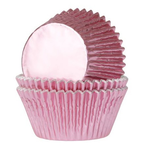 Cápsulas cupcake aluminio rosa bebé 24 uds house of marie