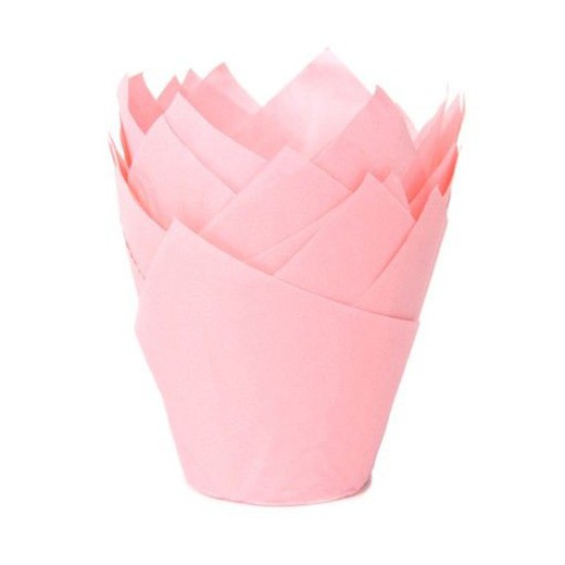 Capsule di tulipano muffin rosa baby House of Marie 36 unità