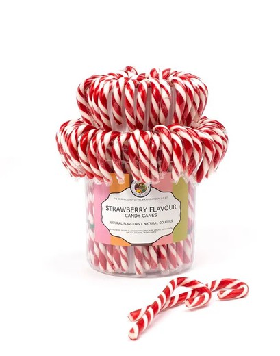 Caramelos de Navidad Bastones Candy Shop Fresa Candy Canes 28g