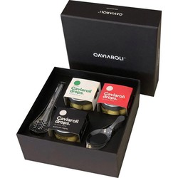 Caviaroli-koffer laat caviaroli-geschenkdoos vallen