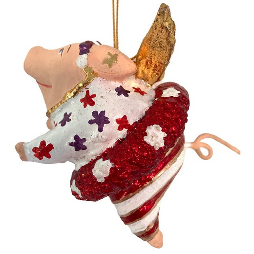 Little Pig with Wings Christmas Decoration Artisan Santa & Co