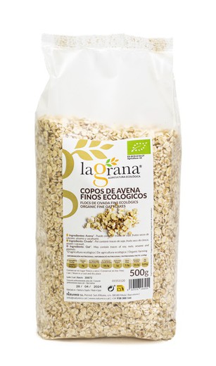 Cereales Copos Avena Finos Ecológico Bio 500Grs La Grana