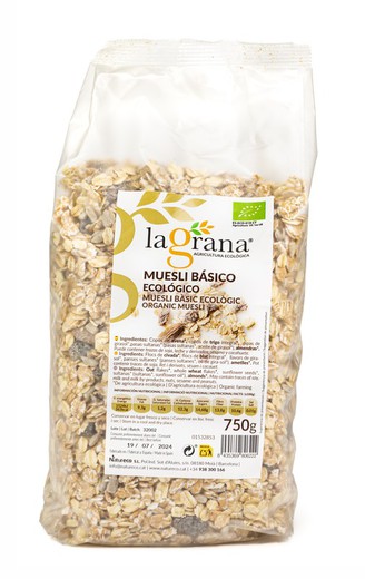 Cereales Muesli Basico Ecológico Bio 750 Grs La Grana