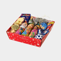 Ειδικό χριστουγεννιάτικο καλάθι δώρου με σοκολάτα και κάρβουνα Παιδικά Kings Simon Coll Large 202 γρ.