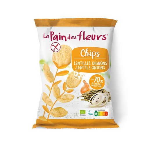 Chips lentejas cebolla le pain des fleurss fleurs 50 g bio ecológico