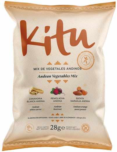 Andinska grönsakschips mix 28 gr glutenfria kitu snacks