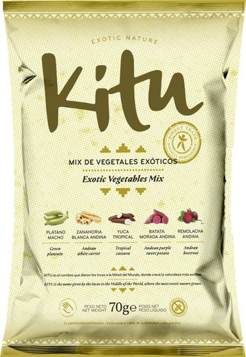 Chips vegetales exóticos mix 70 grs sin gluten kitu snacks
