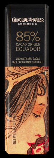 Chokolade amatller 18 grs 85% ecuador