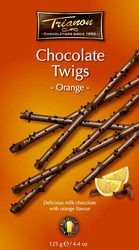 Brindilles de chocolat belge orange trianon 125 g