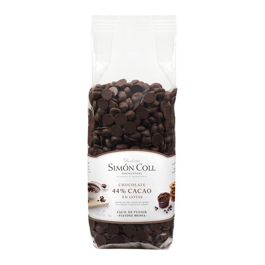 Chocolate covered with milk 44% bag 1 kg simon coll